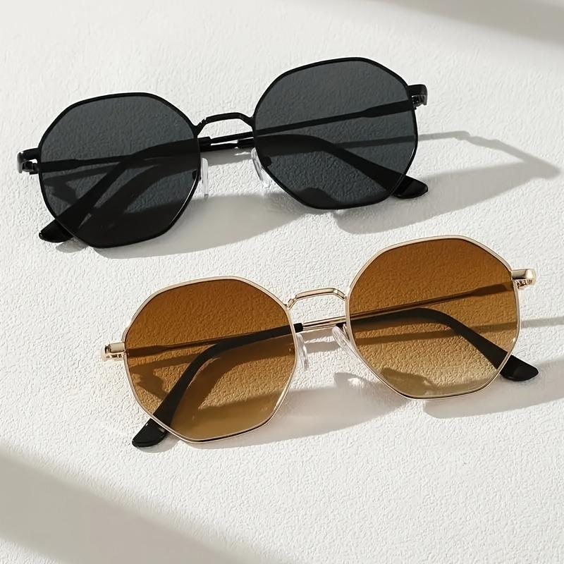 

2/4pcs Unisex Rectangular Glasses Simple, Versatile, All Face Shapes Solid Color (No Lenses) For Daily & All Occasions