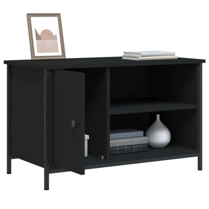 VidaXL Meuble TV Noir 80x40x50 cm Bois d'ingénierie 832768