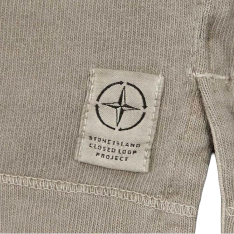 Stone Island Letter Print Crew Neck Loose Fit Short Sleeve T-Shirt Men Tops Khaki 8015209T2-V0064