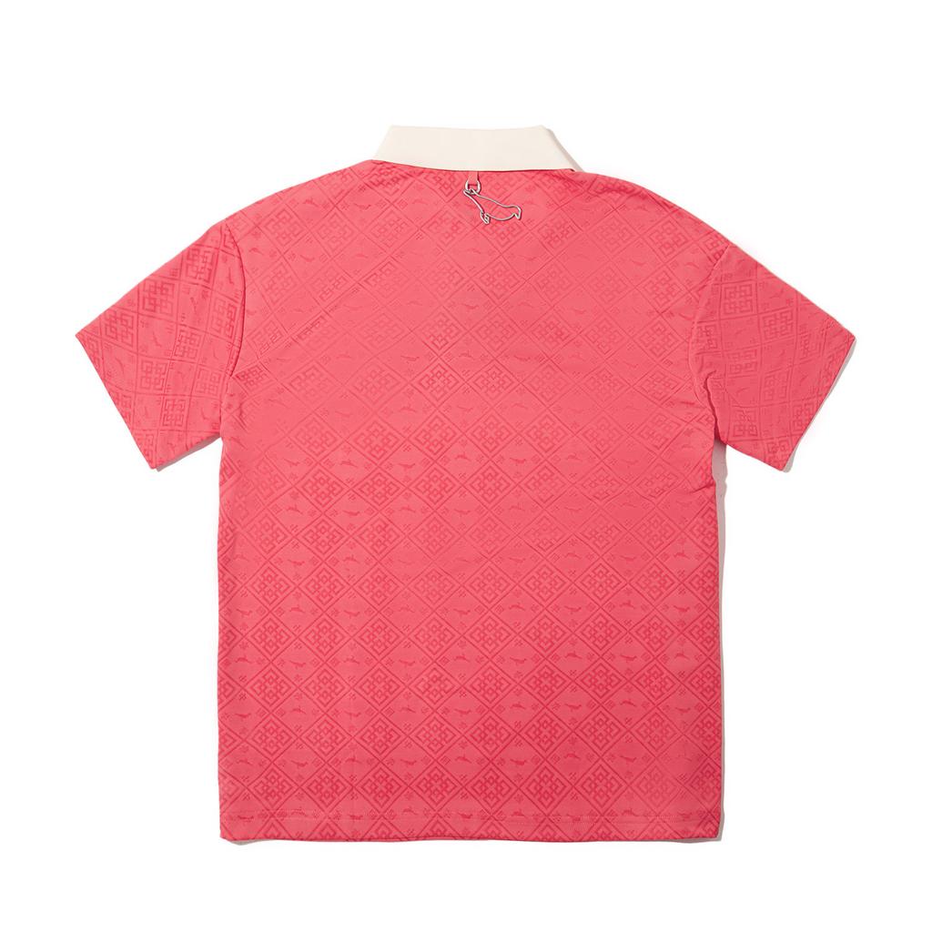 Li Ning X Staple Collaboration Series All Over Print Spliced Comfortable Breathable Versatile Short Sleeve Polo Shirt Men Polo Shirts APLV473-1