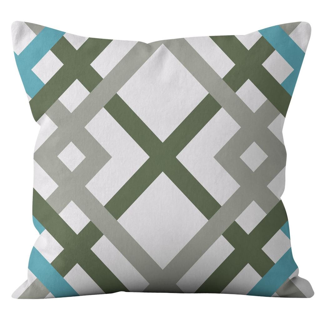 Nordisch Schlicht Grün Geometrisch Kurz Samt Kissenbezug Gestreift Diamant Heim Sofa Kissen Kissenbezug