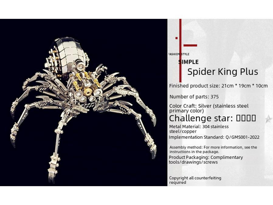 Spider King Plus 3D Metal Puzzle: Mechanical Insect Assembly Toy for Kids