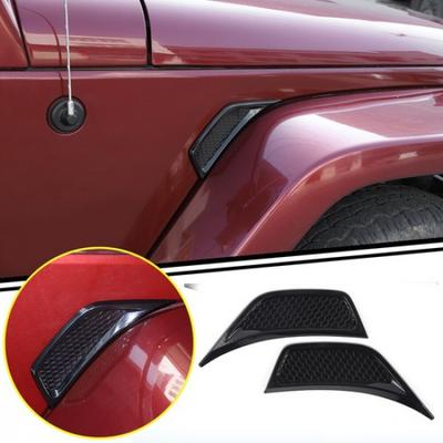 2x Side Leaf Plate Fender Air Vent Cover Trim For Jeep Wrangler Jk 07-17 Black