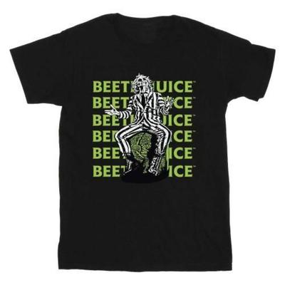 Beetlejuice Jongens Pose Katoen Herhalend Logo T-shirt