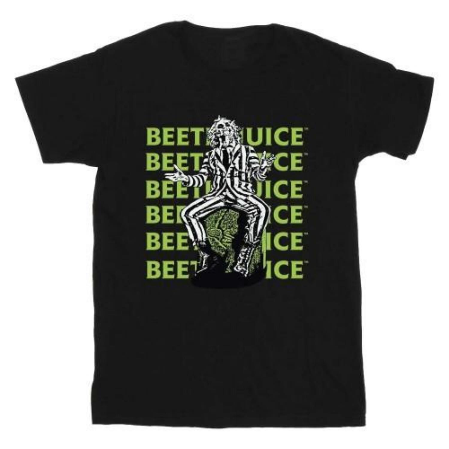 Beetlejuice Boys Pose Cotton Repeat Logo T-Shirt S чёрный
