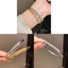 Copper Zirconia Round Bangle With Geometric Design For Womens Fashion Jewelry