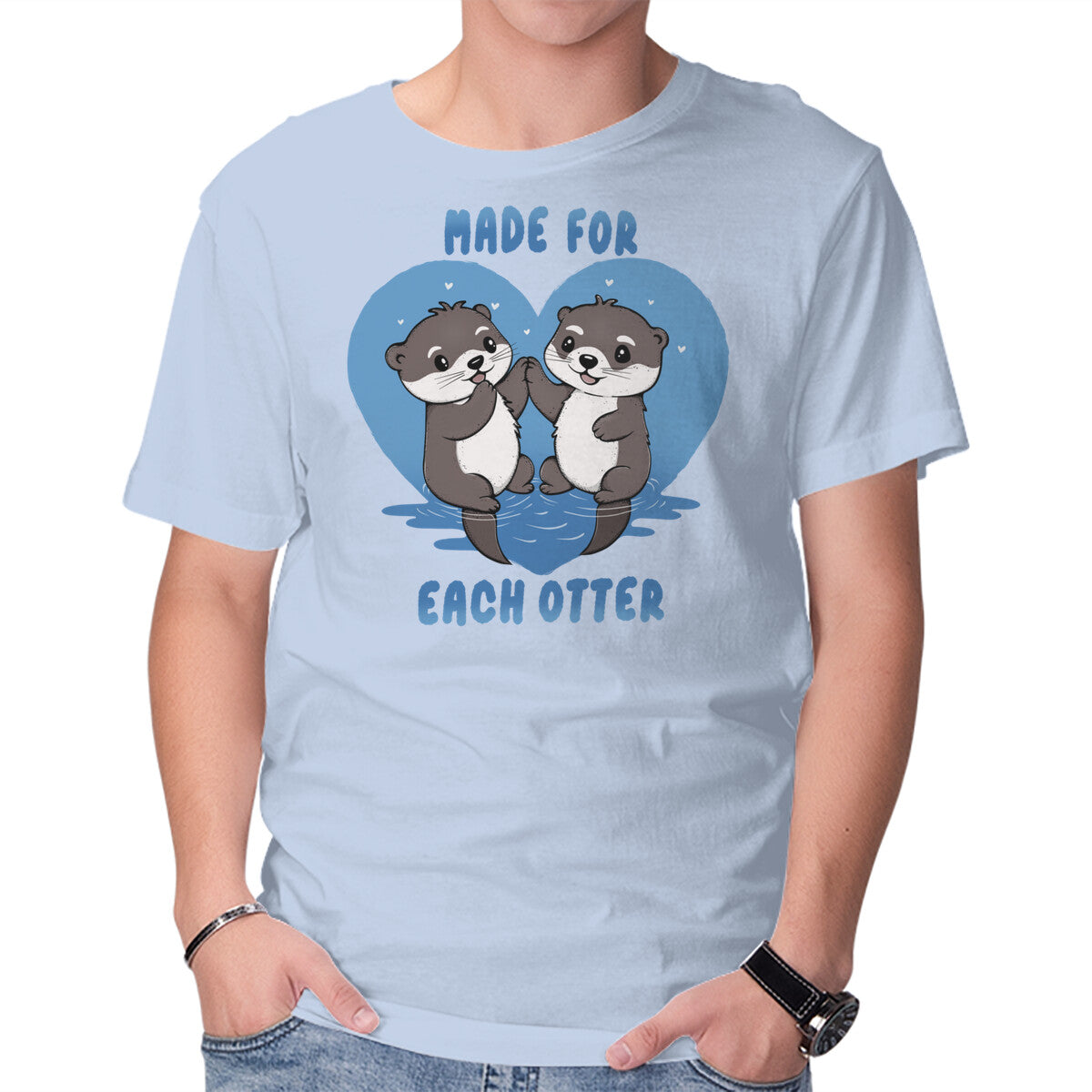 Unisex Crew Neck T-Shirt Made For Each Otter Graphic Short Sleeve Casual Tee L