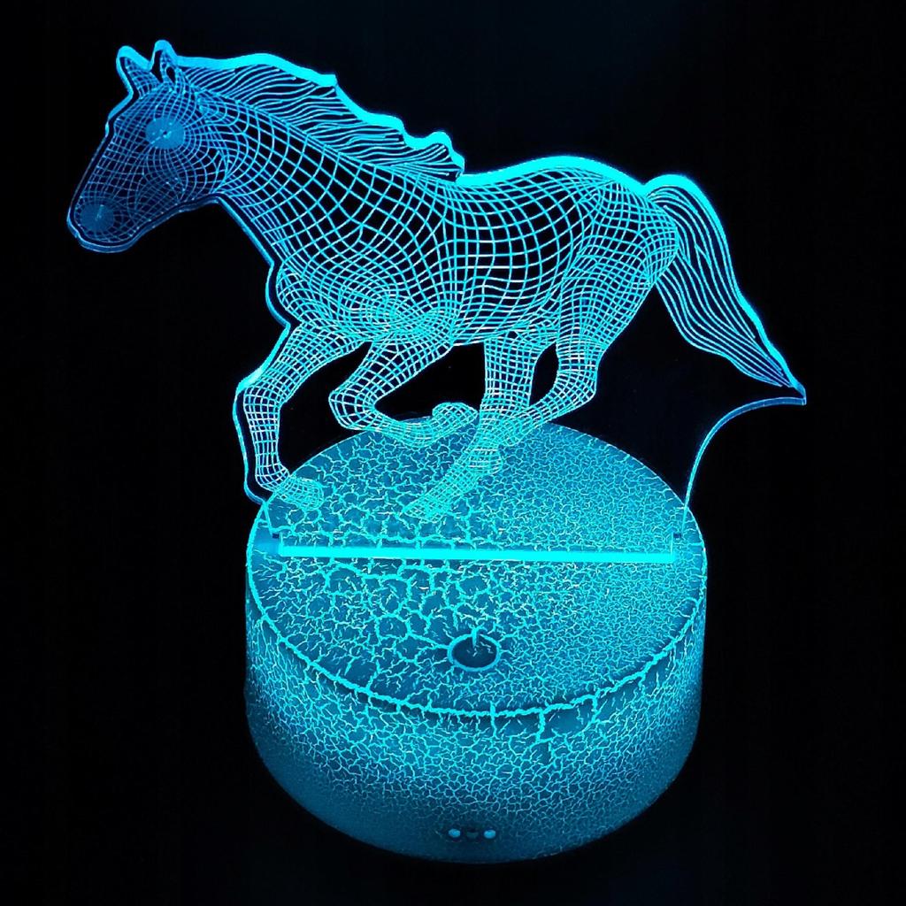 Night Desk Lamp For Children Horse Horse 16 Led 3D + Remote Control