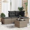 VidaXL Garden Furniture Set 5 Pcs with Grey Cushions Braided Resin 3217490