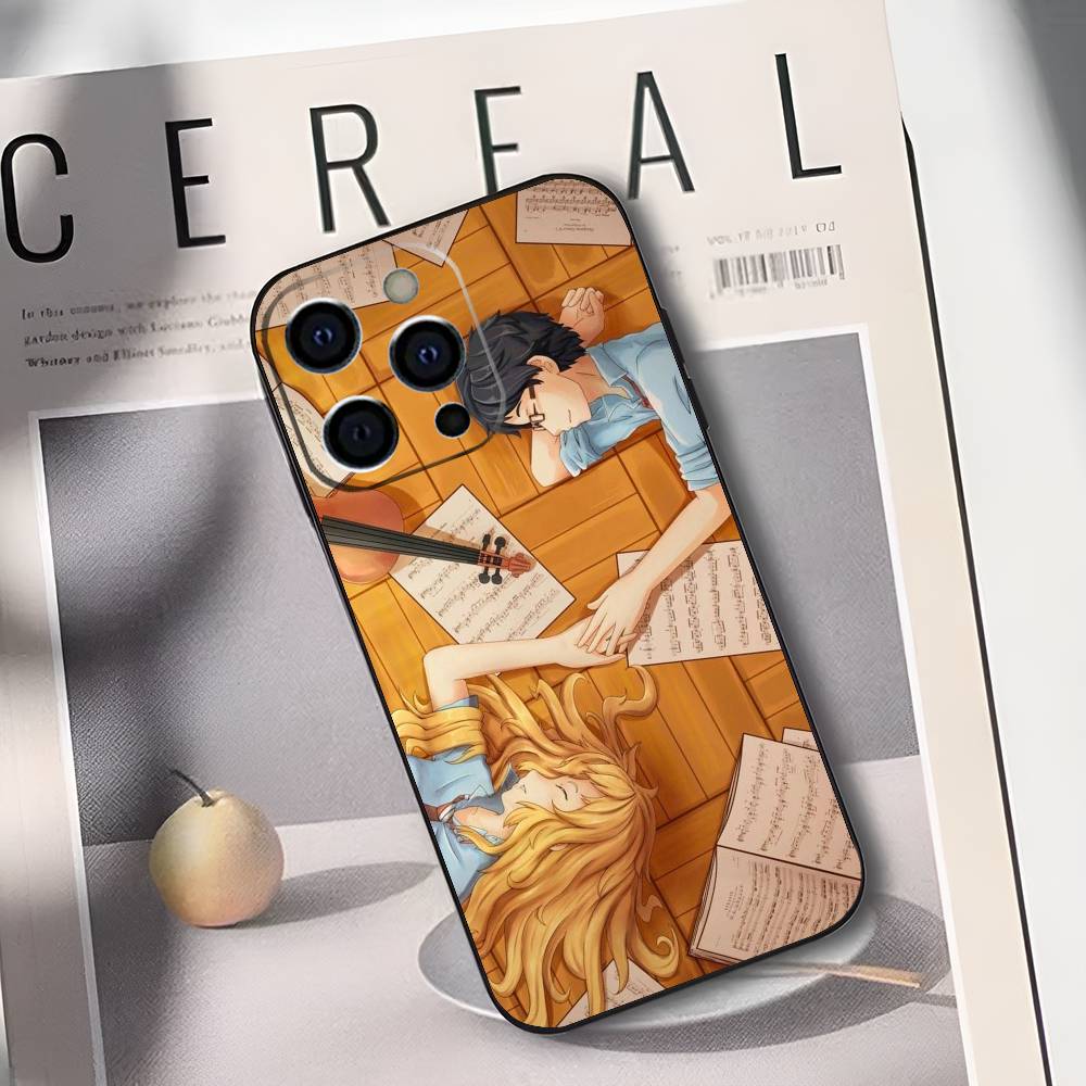 

Y-Your lie IN A-APRIL Phone Case For iPhone 17,16,15,14,13,12,11 Plus,Pro Max,XS,Soft Silicone Black Cover iPhone16plus