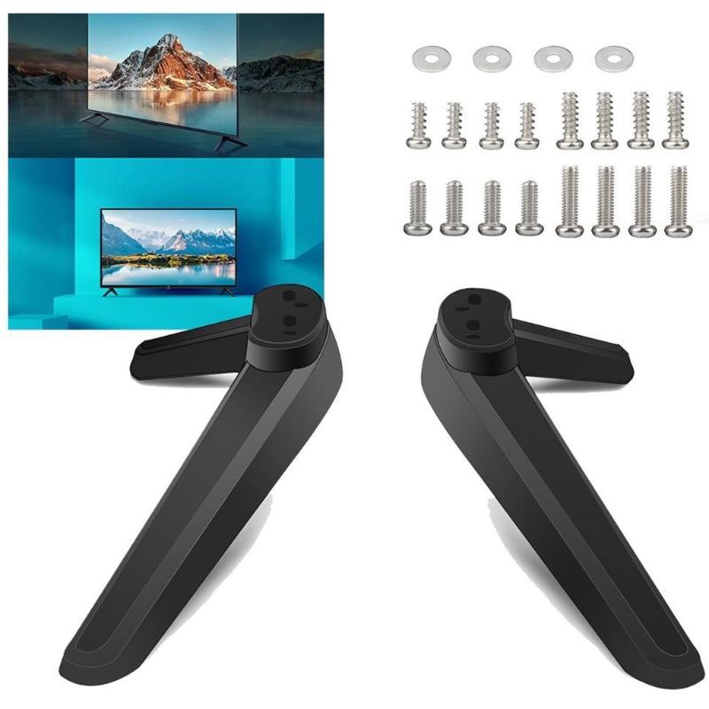 Secure TV Base Stand ABS Metal Pedestal Feet For Stability Preventing Tipping With Simple Setups
