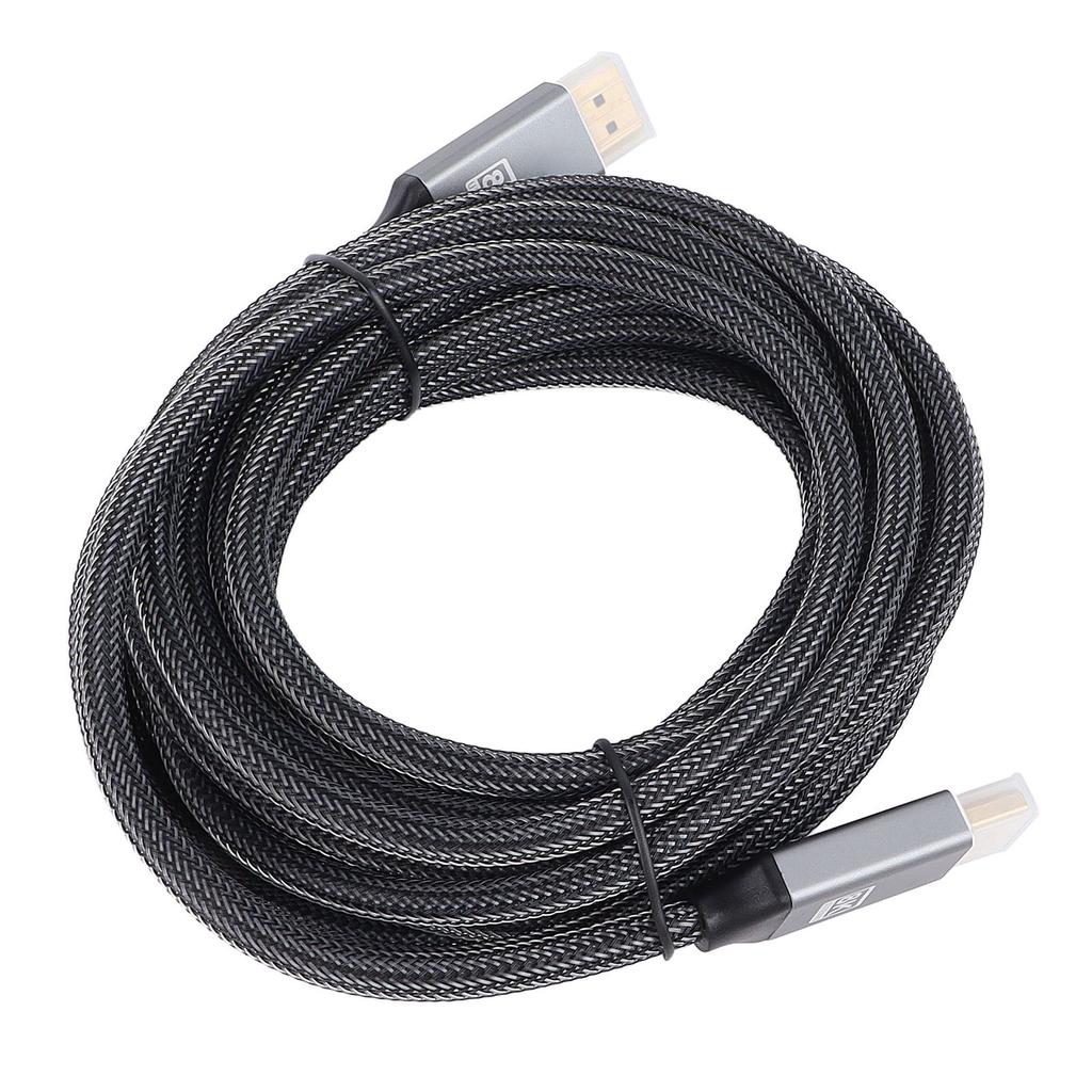 DisplayPort 1.4 Cable 8K 16.4ft Long Durable Nylon Stylish Gray High Speed Computer DisplayPort Cable for PC Display