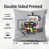 cartoon style Rubik's cube Cute Cushion Cover Pattern Printed Pillowcase for Living Room Sofa Cushion Cover & Bedroom Decor
