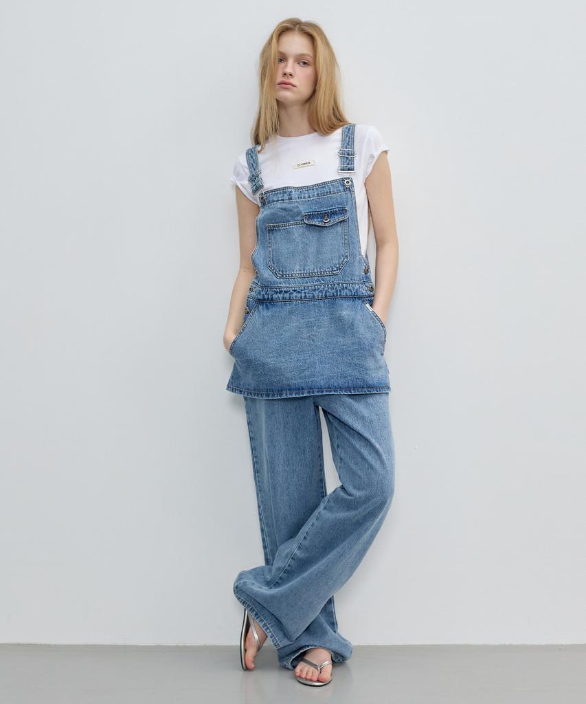 City Breeze Denim Layered Overalls_Blue