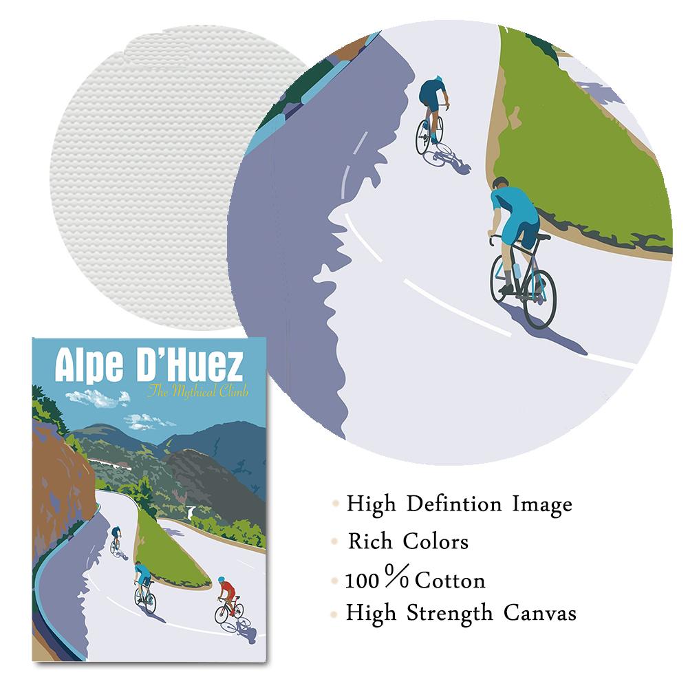 Course cycliste mondiale en ville, cyclisme en haute montagne, art mural, peinture sur toile, affiche de sport cycliste, photos pour salon