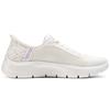 Skechers Go Walk Flex Slip-On Shoes Soft Sole Comfortable Breathable Supportive Rebound Low-Top Running Shoes Women Sneakers White Purple 124823-NTPR