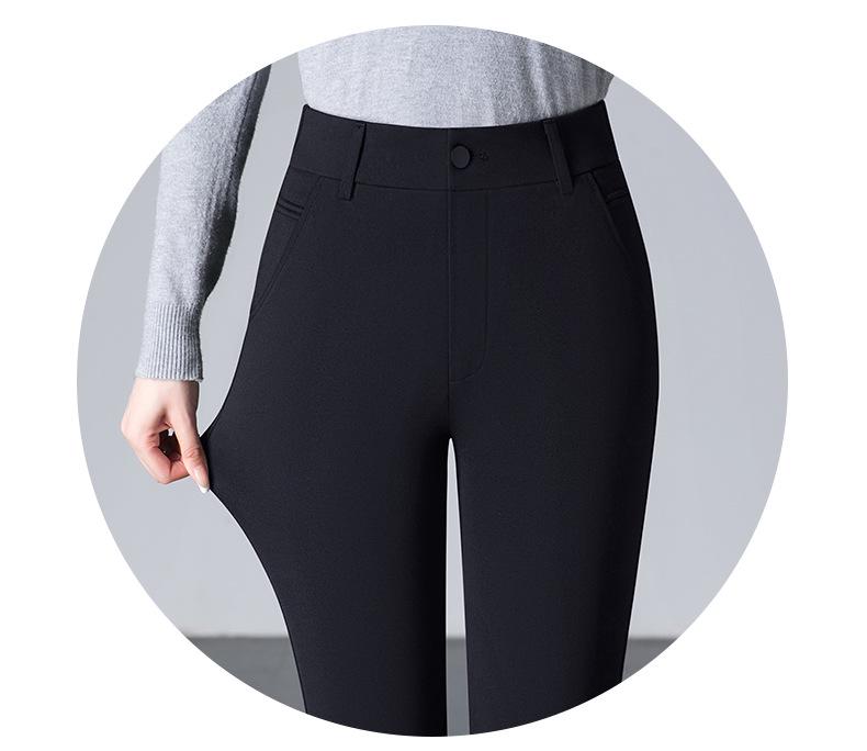 High Waist Straight Leg Casual Pants for Women - Spring 2025 Slimming, Plus Size, Elastic, Long Trousers for Middle-Aged Moms