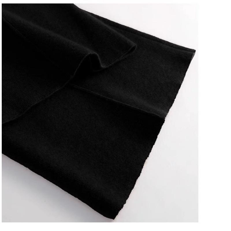 Mode Automne Hiver Taille Haute Cordon de Serrage Pantalon Femme Laine Fine Automne et Hiver Tricoté Droit Décontracté Pantalon Long Élégant Pantalon Ample 2367