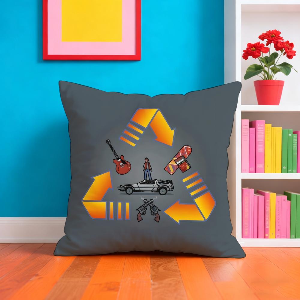 Back To The Ffuture Game Anime Pillow Case Pillow Case Plush Fabric Soft Double Sided Print Home Sofa High Quality Cushion