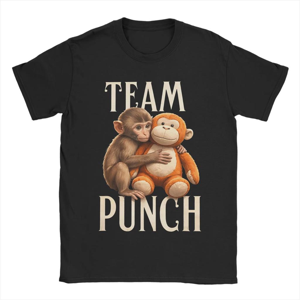 Baby Monkey Punch Team Punch Men T Shirt Casual Tees Short Sleeve Round Neck TShirts Pure Cotton Printing Tops