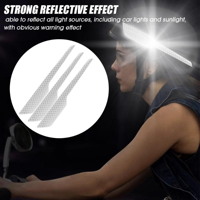 Car Reflective Warning Stickers Auto Front Rear Bumpers Reflective Strips Motorcycle Helmet Warning Decal Door Opening Reflector
