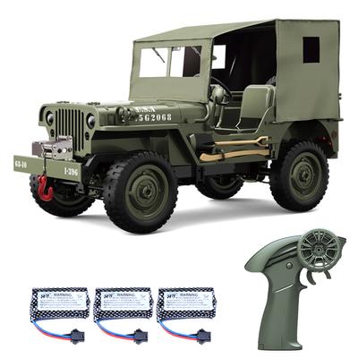 Samochód zdalnie sterowany, 2,4 GHz 4WD Off Road Rock Crawler Vehicle z oświetleniem, pokrowiec płócienny, 1:10 Wszystkie