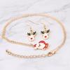 Christmas Collection Jewelry Set Reindeer Head Drop Earrings Santa Claus Charm Necklace Xmas Gift For Women Girls
