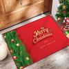 Festive Red Non-slip Absorbent Door Mat - Christmas Crystal Velvet