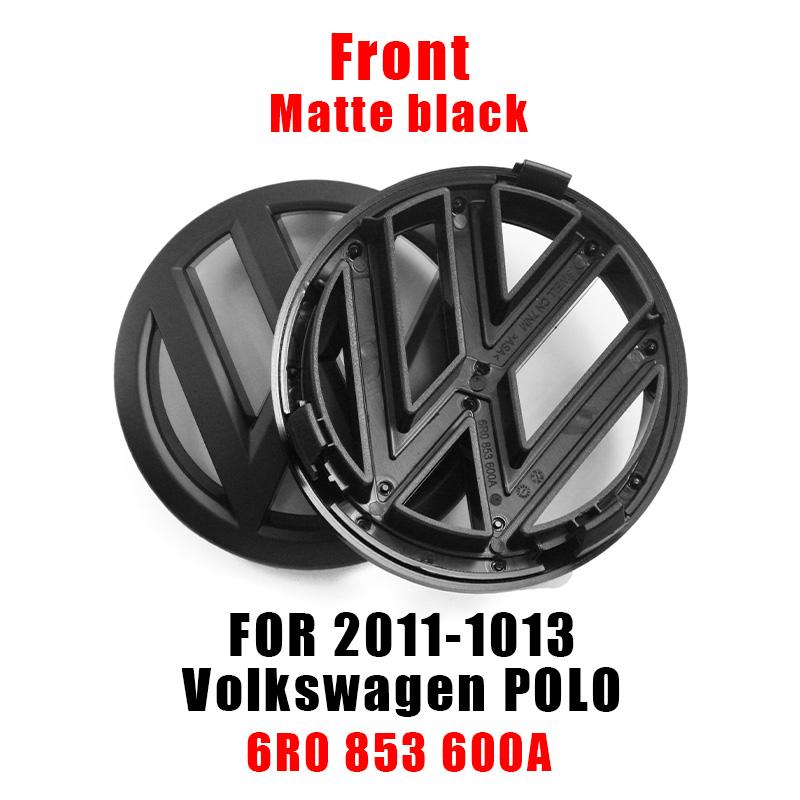 For VOLKSWAGEN VW 120mm 110mm Car Logo Emblem Hood Front And Rear Tail Mark Rear Badge 6R0853600A Accessory For Volkswagen Polo 
