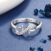Customized Finger Ring Elegant Jewelry Engrave 2 Names Water Drop Shape Women With Modish Stylish Rings Giveaway Present Girlfriendri103855Elegant