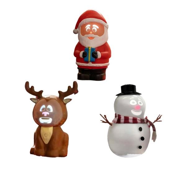 Christmas Ornament Santa Claus Deer Snowman Design LED Light Craft Figure Living Room Desktop Decoration