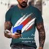 Summer Round Neck Puerto Rico Flag Pattern 3D Print Top Fashionable Casual Short Sleeved Men's T-shirts