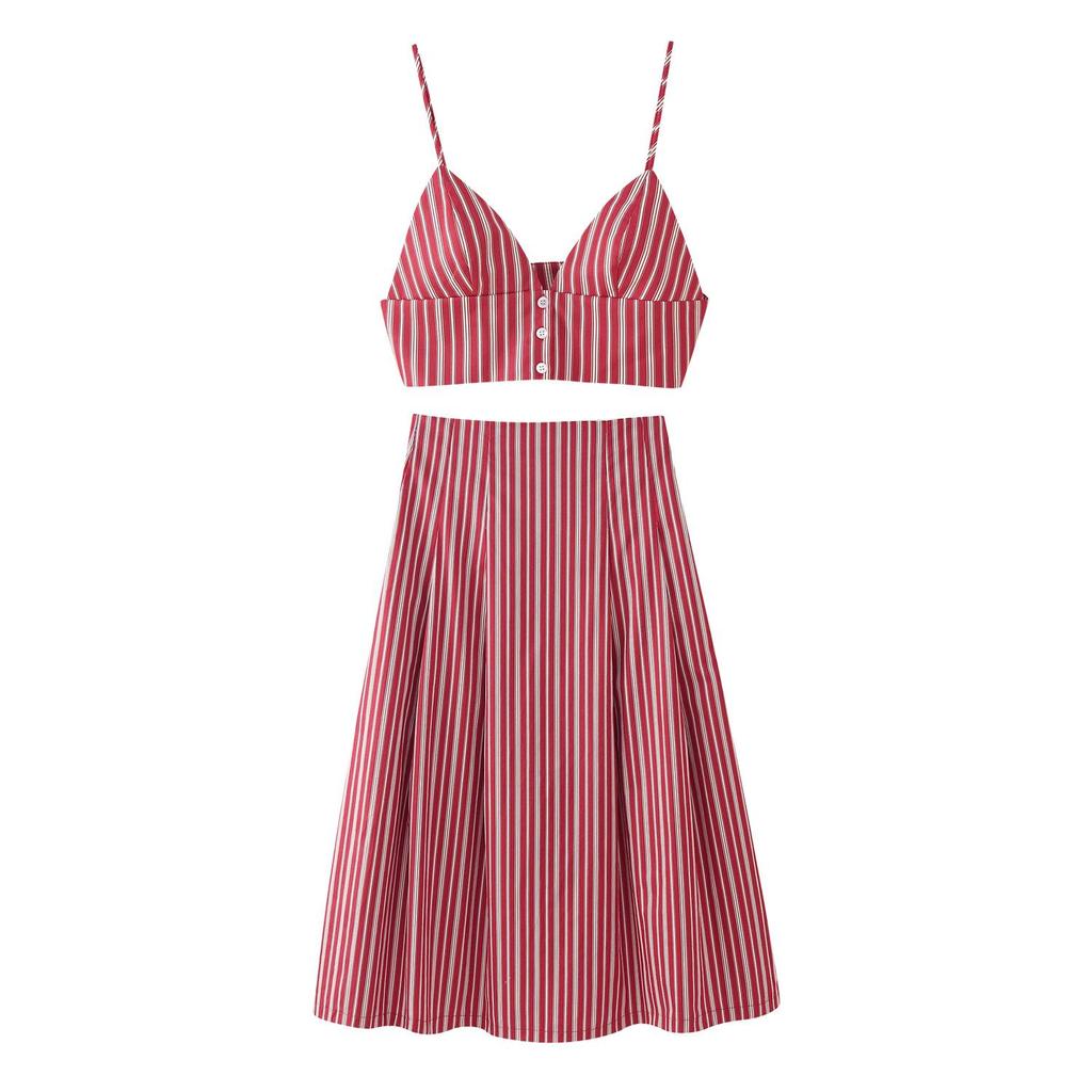 Spring 2025 Women's European-American Style Camisole and Midi Skirt Set