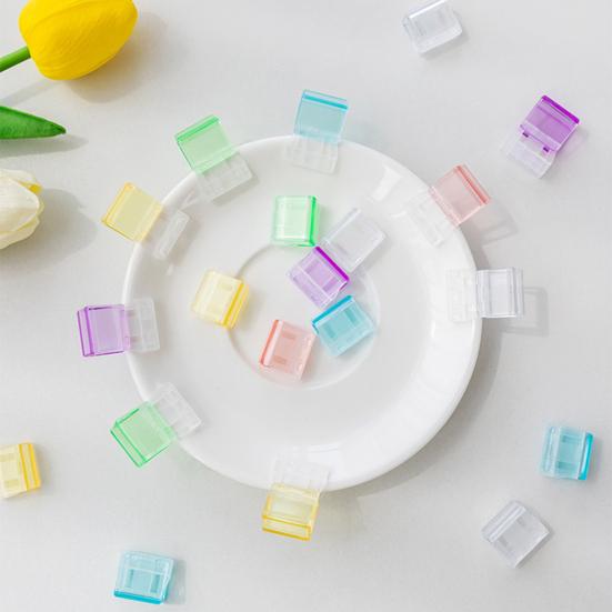 Clip-on Bookmarks Transparent Paper Clips with Push Mechanism Reusable File Fasteners Colorful Office Folders for Office School Document Organization
