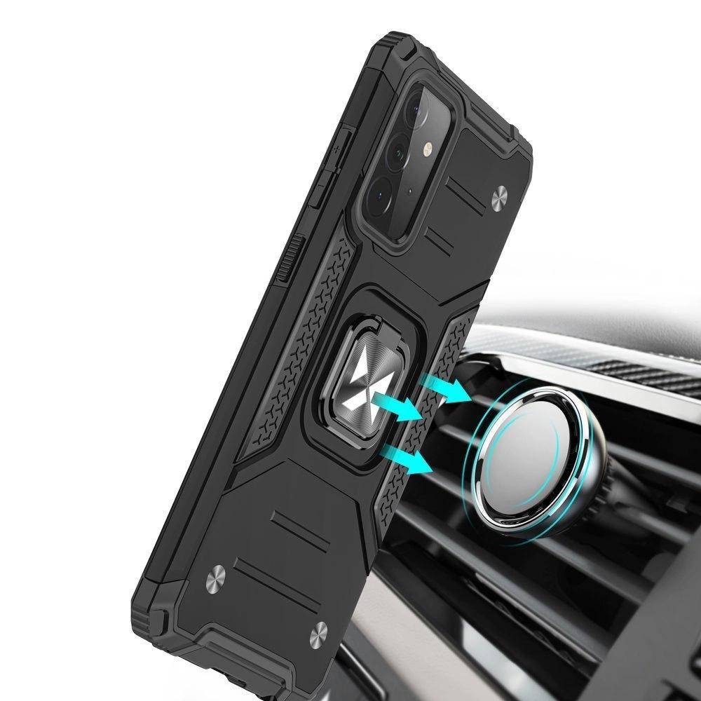 Wozinsky Ring Armor Pancerne Hybrydowe Etui Pokrowiec + Magnetyczny Uchwyt Samsung Galaxy A72 4G Niebieski