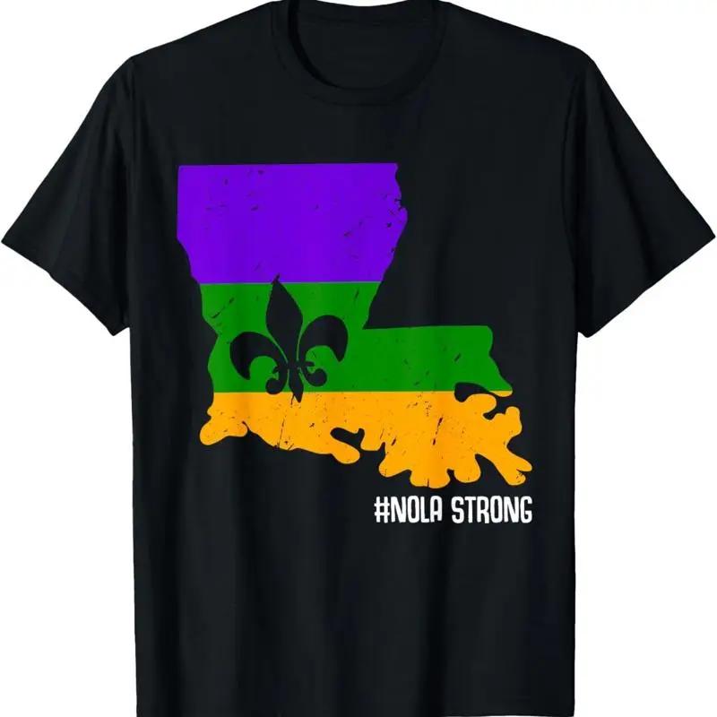 Потертая футболка Mardi Gras Fleur De Lis Nola Strong Louisiana S разноцветный