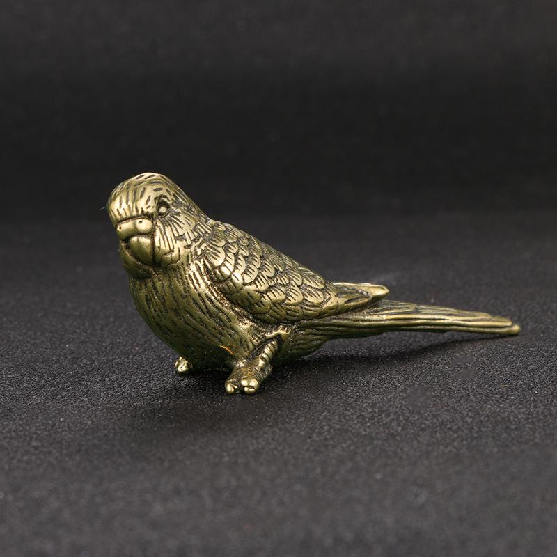 Handcrafted Solid Brass Sparrow Tea Pet - Antique Magpie Ornament Collection
