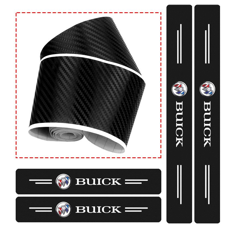 4-teiliges Set Einstiegsleisten-Schutzaufkleber aus Kohlefaser, kratzfest, passend für Buick Enclave, Regal, Lacrosse, Encore, Excelle und Envision