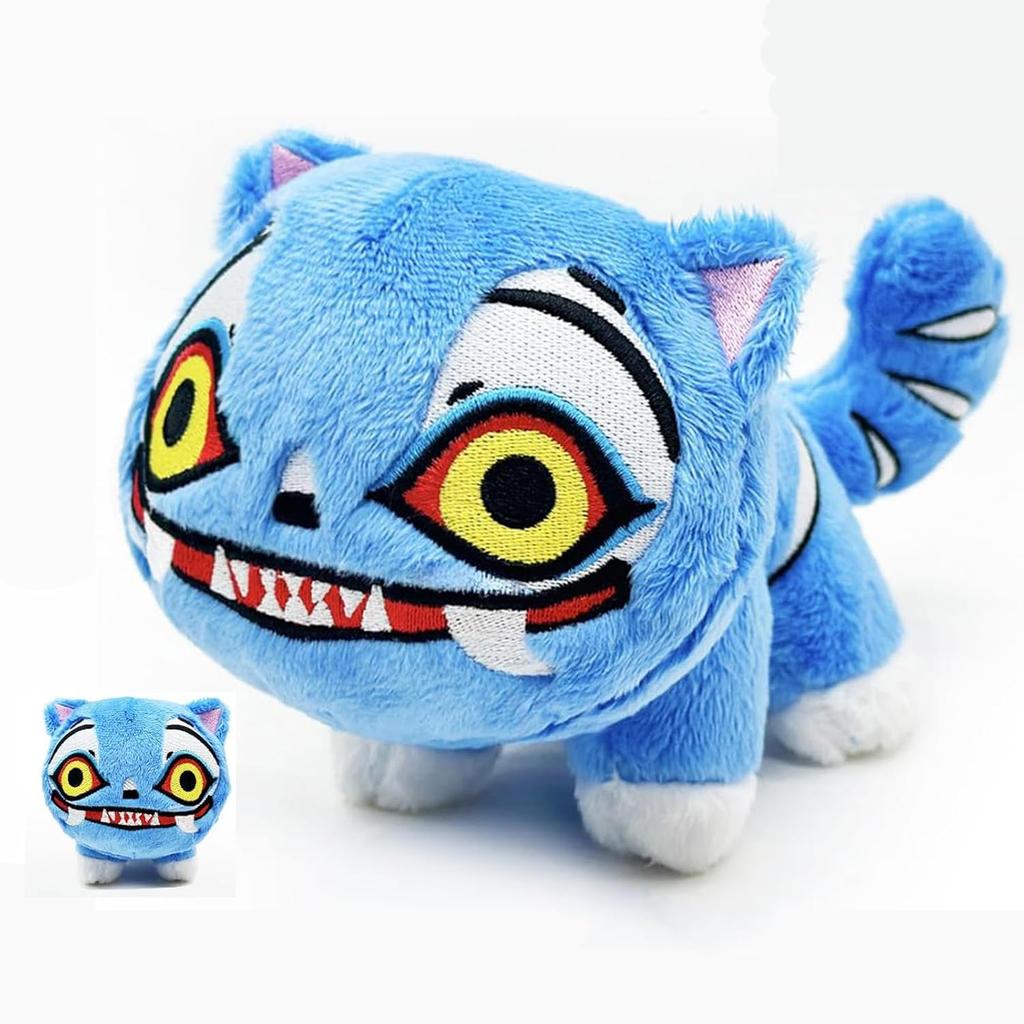 YOUKUKE Demon Hunter Plush Toy, Roaring Tiger Design, Collectible Doll for Kids and Adults, 18*10cm, Blue