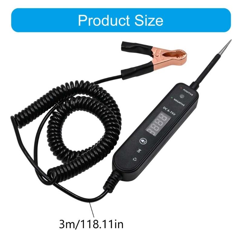 Automotive LED Polarity Indicator Circuits Tester 4 to 60VDC Voltage Detectors 3meter  Cable for Short Open Line Trackings