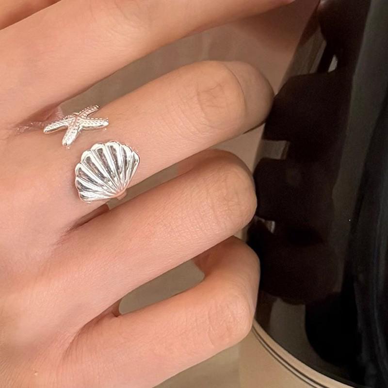 

Starfish Ocean Style Adjustable Ring Set - Niche Fashion for Vacations