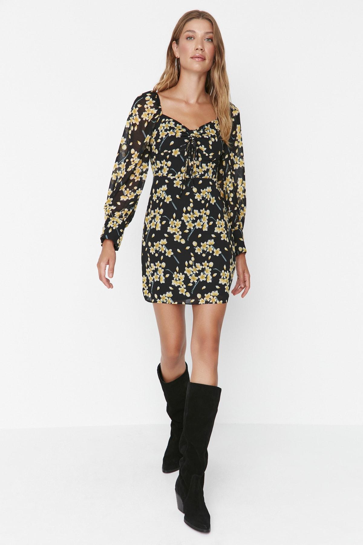 

Разноцветное тканое платье на подкладке с завязками TWOAW23EL01316..