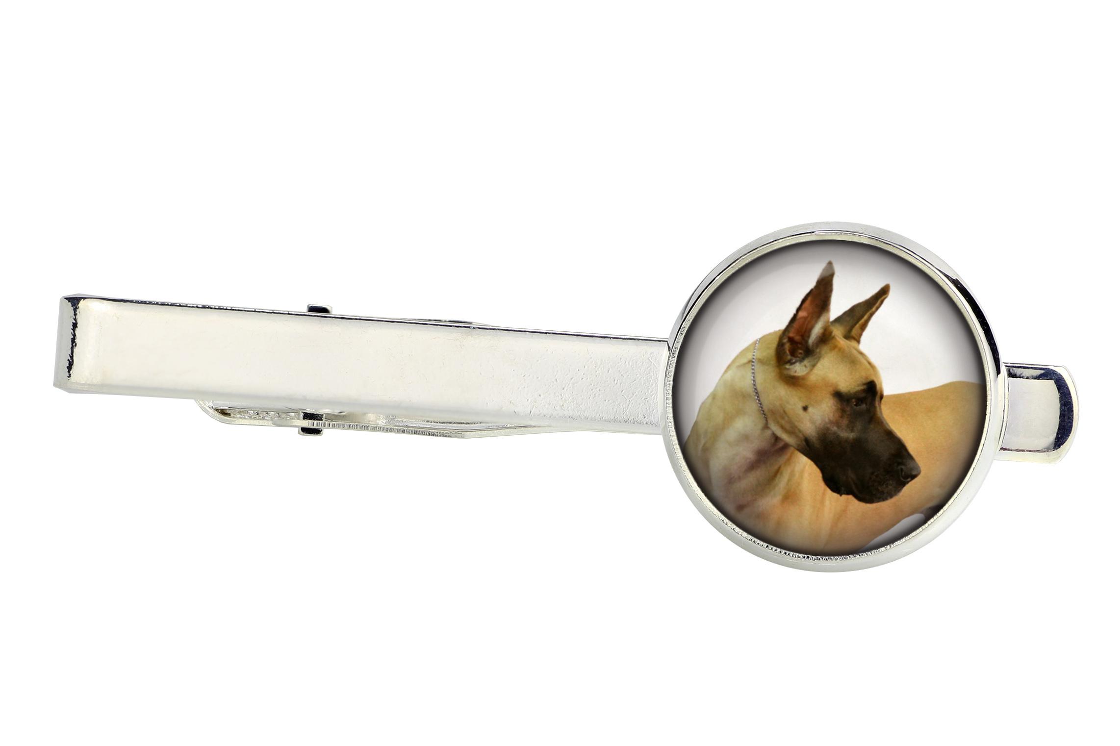 

Great Dane I - tie clip, ornament, jewelry for an evening outfit by Art-Dog срібний