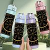 1PC Vintage Compass Dark Texture Art 750ml Color Plastic Sports Water Bottle Leakproof Flip Straw Lid Suitable for Sports Office Home Use