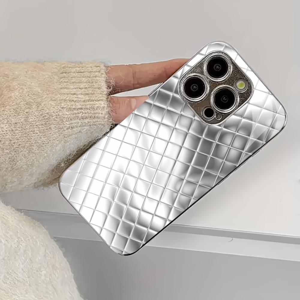 Silver Pattern Protect luxurious Exquisite luxury High-end PhoneCase Glass PhoneCase for iPhone 17 16 15 14 13 12 11pm Pro Plus
