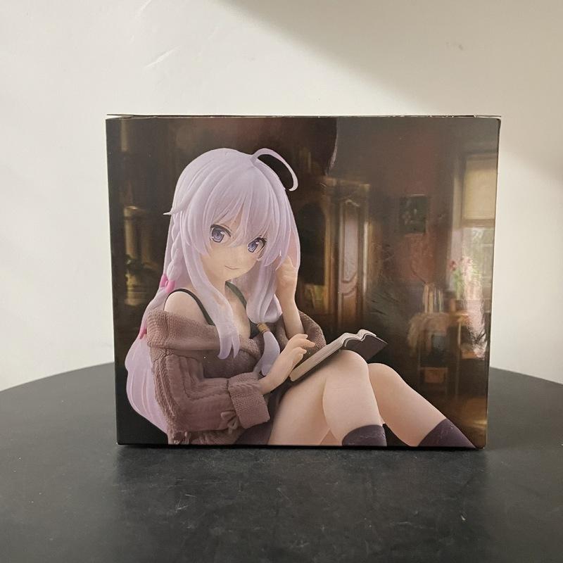 10cm The Journey Of Elaina Elaina Sitting Reading Anime Girl Figure Model Statue Boys Collection Desktop Decoration Ornament Toy