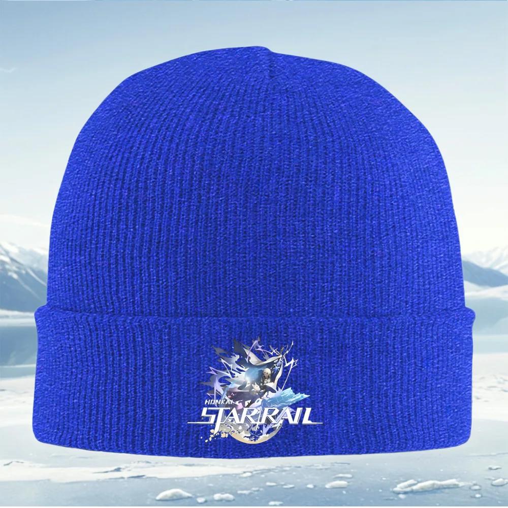 Anime characters Rail Star Honkai Unisex Women Unisex Knitted Hat Beanie Pullover Cap Winter Thermal Warm Christmas Outdoor Cycling