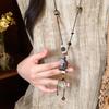 Retro Ethnisch Rund Holz Lang Pullover Halskette Damen Bohemian Blumen Perlen Blatt Quaste Halsketten Tägliches Tragen Schmuck