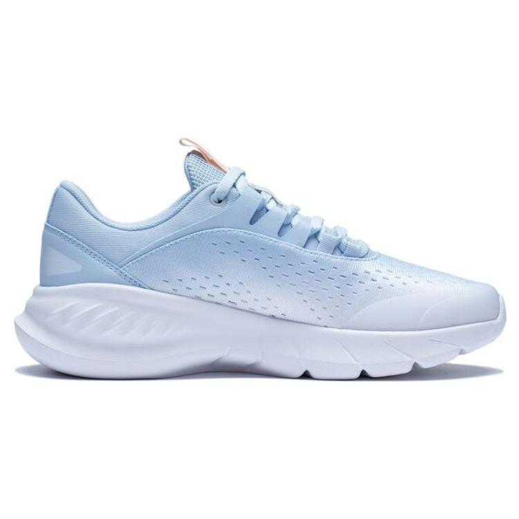 Li Ning EazGo Easy Adaptability Abrasion Resistant Breathable Low top Running Shoes Women's Blue White ARST036-3