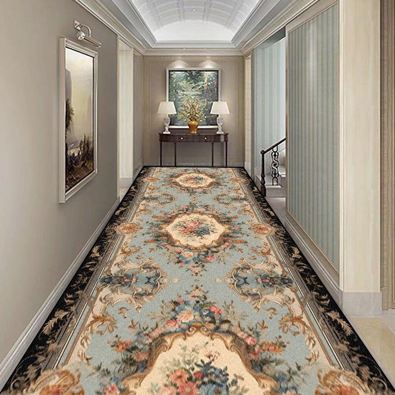 

Роскошный ковер в европейском стиле для длинного коридора, дорожки для отеля, коврик для прохода без ворса, украшение, коврики для ступеней и входа, нескользящие коврики для пола 160*200cm